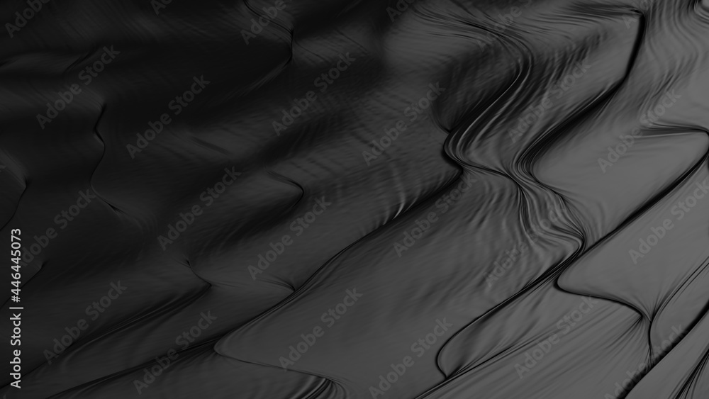 Obraz premium Abstract black background. Smooth black wave. Black Liquid lava. Dark luxury texture.