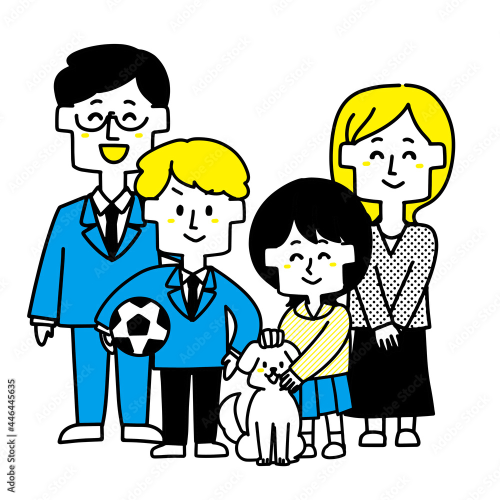 ペットと四人家族