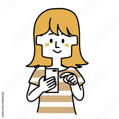 スマホを操作する女性