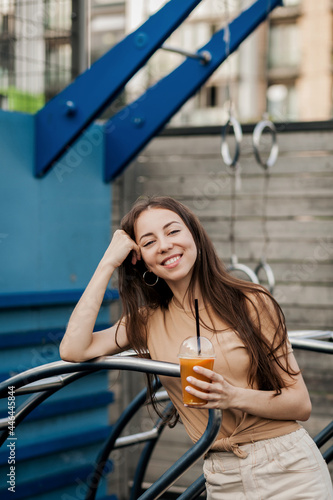 stylish young girl with drink