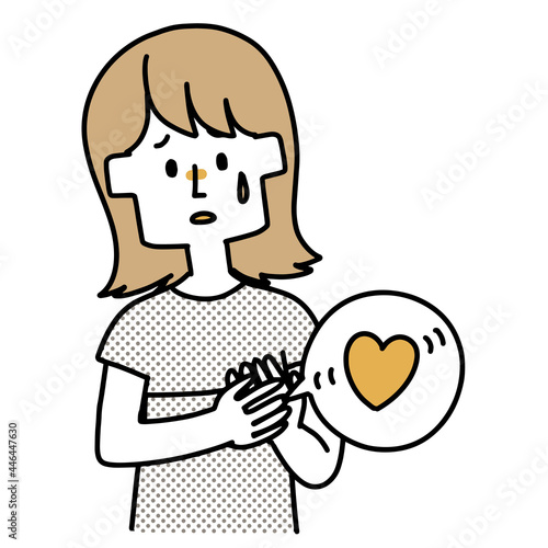動悸がする女性のイラスト