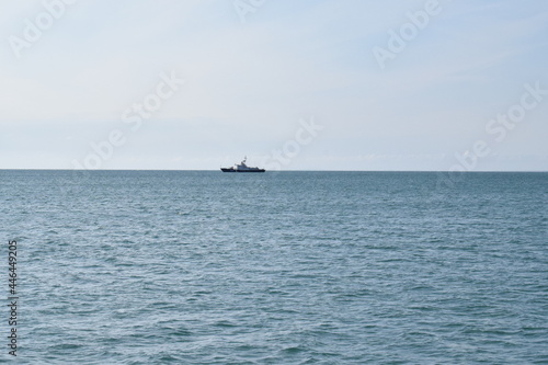 The ship is on the horizon. Black Sea. Beautiful seascape. © Sofia