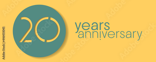 20 years anniversary vector icon, logo. Design element with graphic style number