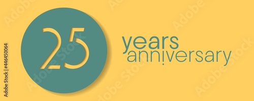 25 years anniversary vector icon, logo. Design element with graphic style number