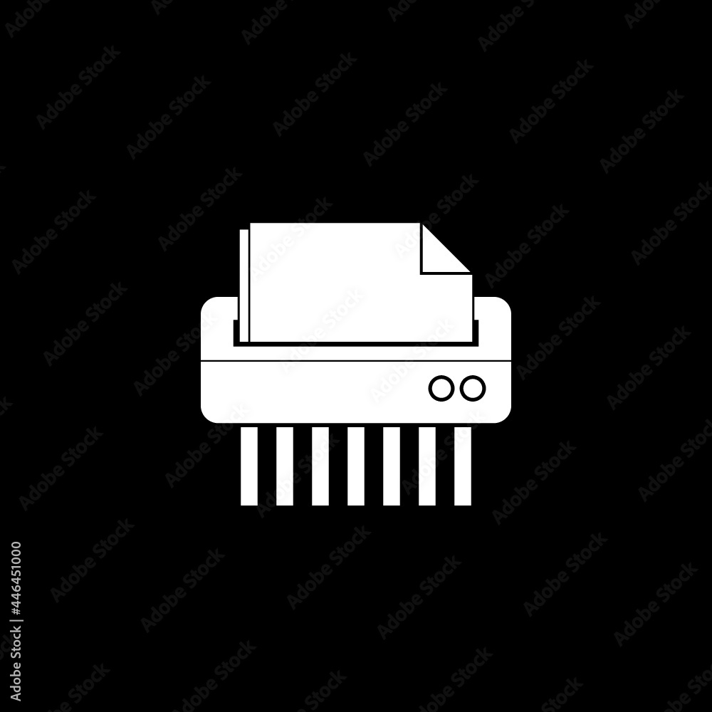 Paper shredder icon for web design isolated on dark background Paper shredder icon for web design isolated on dark background