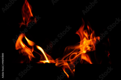 Natural flames on a radical black background. Ready for use with Adobe Photoshop in screen mode.