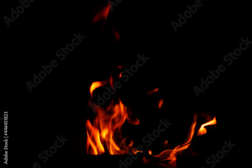 Natural flames on a radical black background. Ready for use with Adobe Photoshop in screen mode.