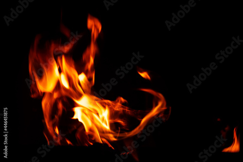 Flames on a radical black background. Ready for use with Adobe Photoshop in screen mode.