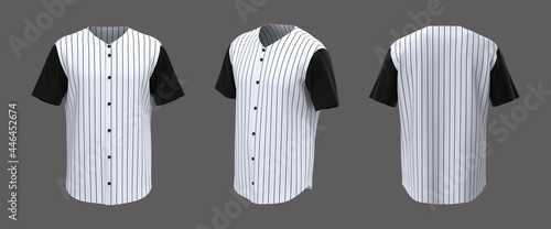 Canvas Print Baseball t-shirt mockup in front, side and back views, 3d illustration, 3d rende