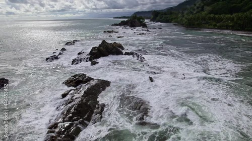 Island Waves Tropical Beach  on rocks - Drone
