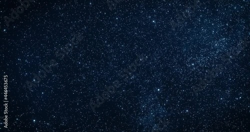 Stars blinking in the clear sky. Zooming with little rotation. 24fps UHD 4k