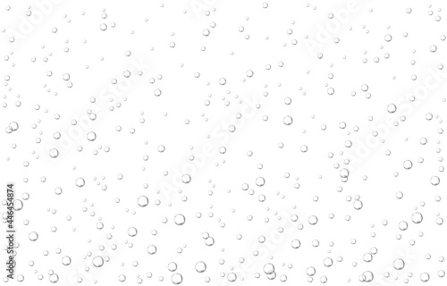 Oxygen air bubbles  flow  in water on white  background.