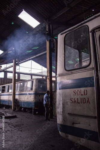 These old buses still work and are part of the transport system of the capital of Venezuela