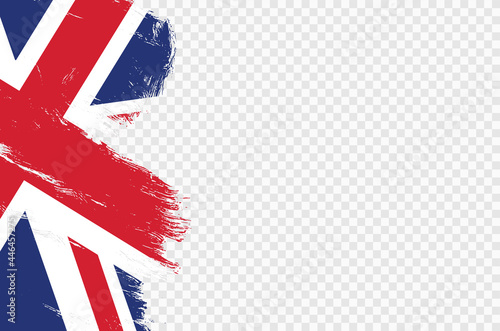 UK flag with brush paint textured isolated  on png or transparent  background,Symbols of United Kingdom,Great Britain , template for banner,card,advertising ,promote,ads, web design, magazine,vector