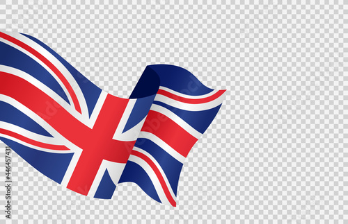 Waving flag of  UK isolated  on png or transparent  background,Symbols of  United Kingdom,Great Britain,template for banner,card,advertising ,promote, TV commercial, ads, web, vector illustration