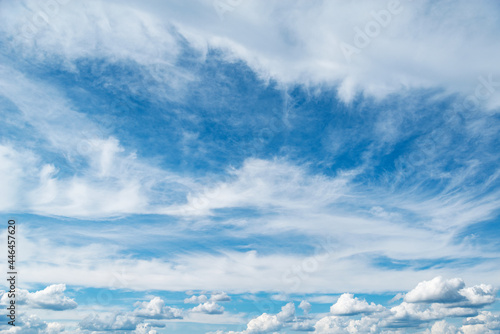 Small clouds on the blue sky.