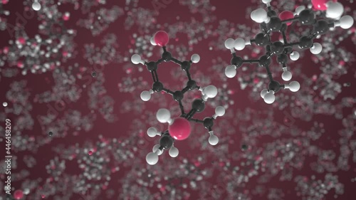 Molecule of bisphenol a, conceptual molecular model. Conceptual looping 3d animation photo