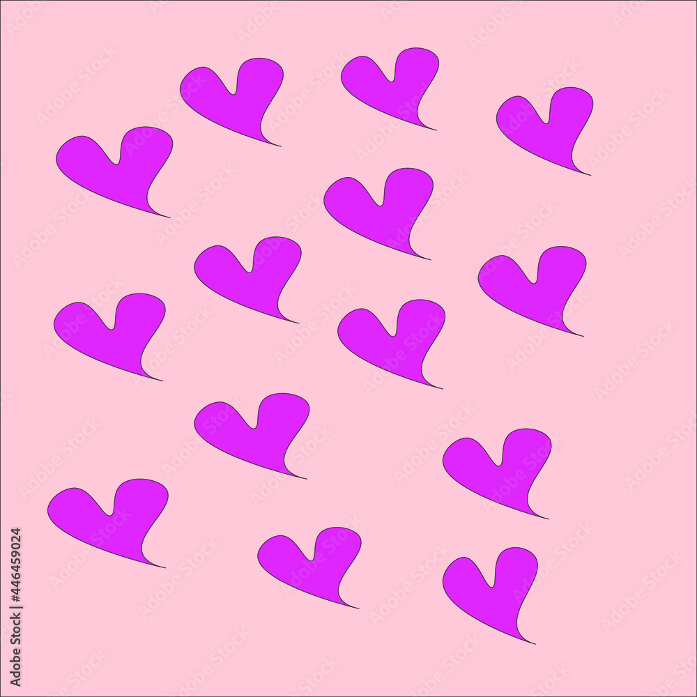 seamless pink hearts on pastel background