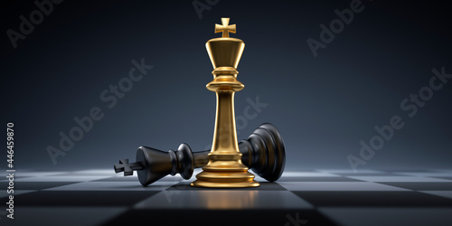 Black and golden chess king - Business leader concept - Strategy planning and competition	