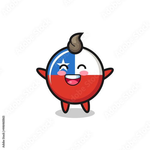 happy baby chile flag badge cartoon character