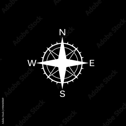 Compass icon isolated on dark background 