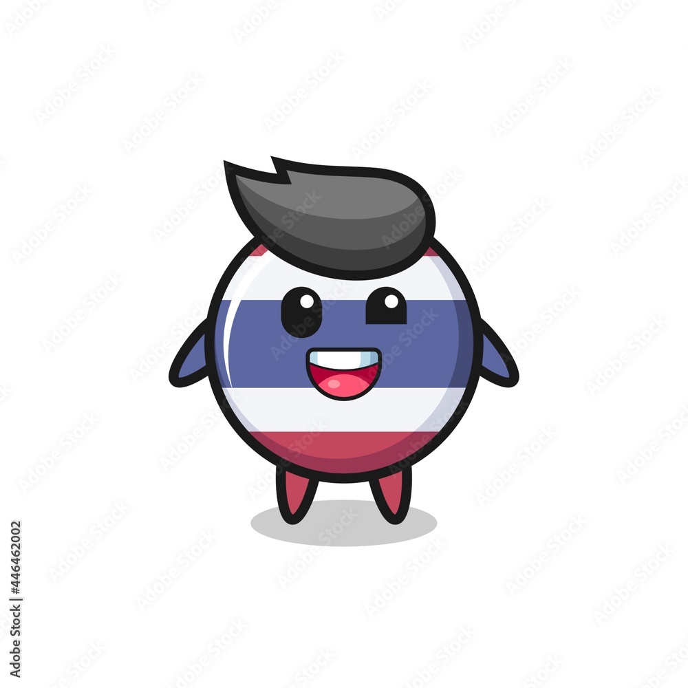 illustration of an thailand flag badge character with awkward poses illustration of an thailand flag badge character with awkward poses
