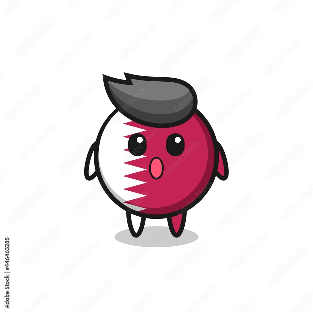 the amazed expression of the qatar flag badge cartoon the amazed expression of the qatar flag badge cartoon