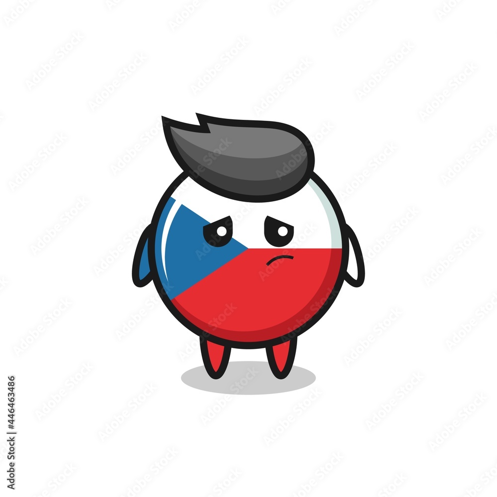 the lazy gesture of czech republic flag badge cartoon character