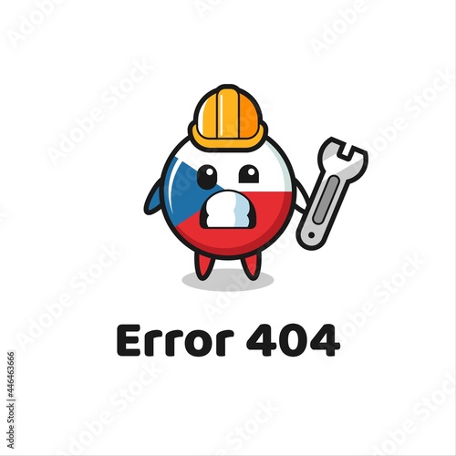 error 404 with the cute czech republic flag badge mascot