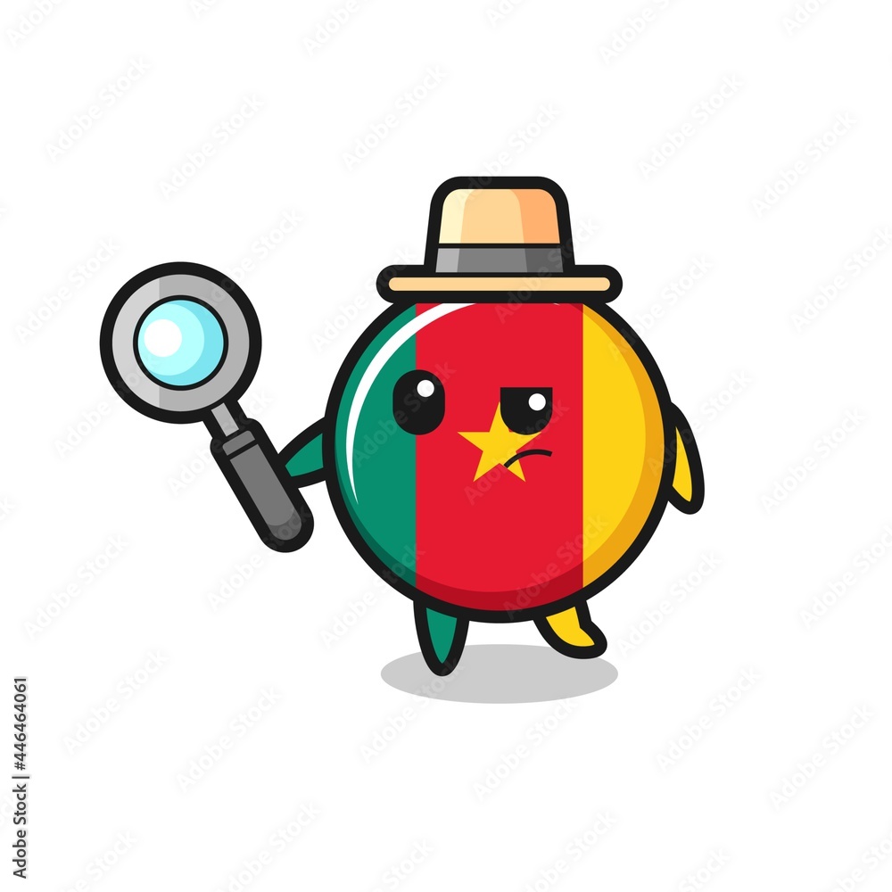cameroon flag badge detective character is analyzing a case cameroon flag badge detective character is analyzing a case