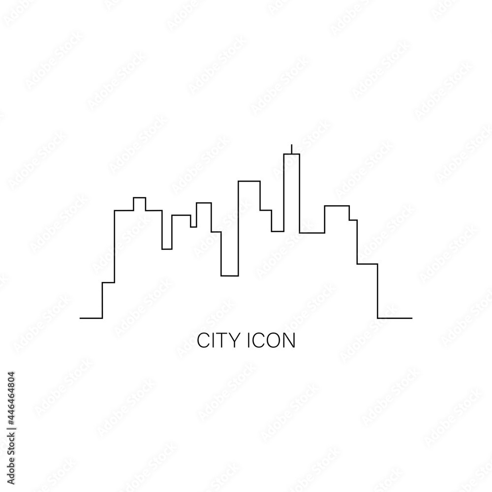 Fototapeta premium City single line icon. Vector graphics