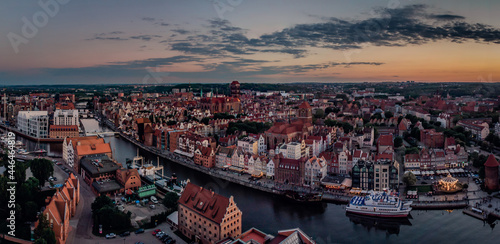 Gdańsk o zachodzie słońca