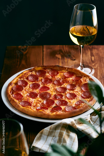 pizza with pepperoni italian pizza american style