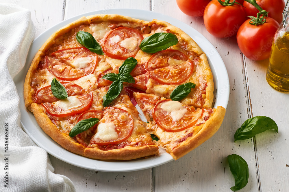 Pizza Margherita is a typical Neapolitan pizza Pizza Margherita is a typical Neapolitan pizza