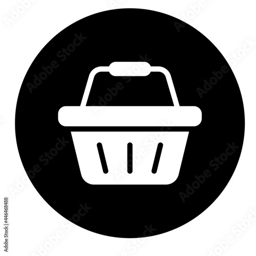 basket circular glyph icon