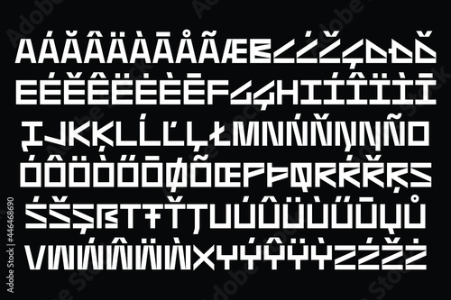 Sexy, bold and powerful modern tech geometric font, designed for maximum visual and emotional impact. It's great for social media, headlines, magazines, branding, posters, fashion designs and websites