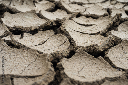 The ground cracked by sunlight and global warming.