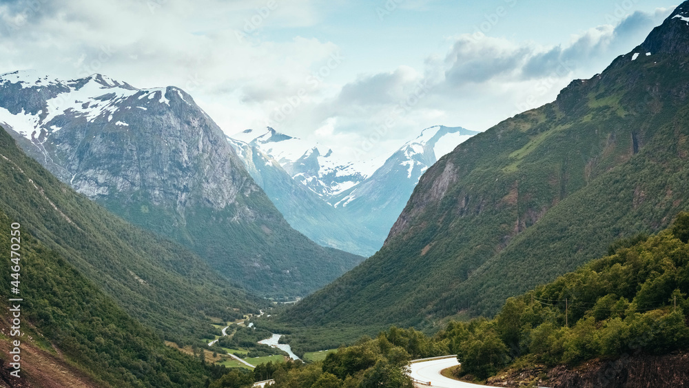 Naklejka premium Valley in Stryn, Norway