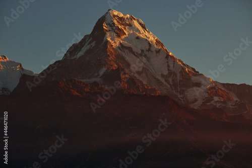 Annapurnas view from Poon Hill in Nepal photo