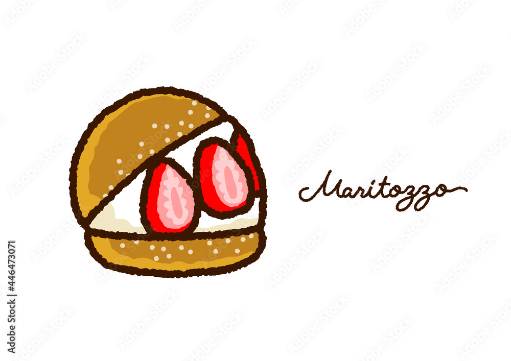 マリトッツォ ストロベリー のかわいいイラスト 話題のスイーツ Maritozzo Strawberry Flavor Stock Vector Adobe Stock