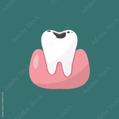 unhealthy teeth plaque and caries hole