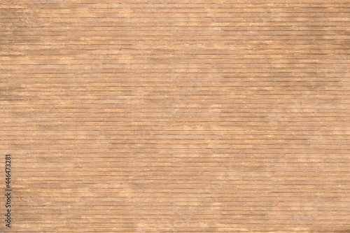 Aerial drone view on wooden rustic floor, terrace, veranda made from boards. Background. View from above