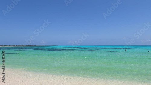 Video HD, horizontal panning  view a tropical beach in Cozumel Island, Mexico. photo