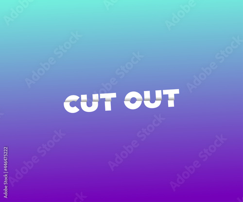 lettering cut out with the effect of halved letters