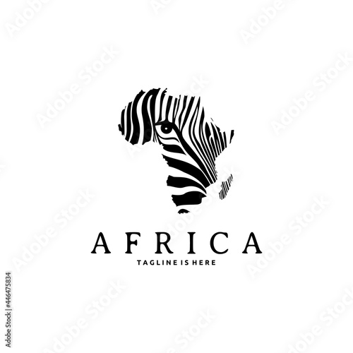 Map of Africa with Zebra Print Vector Design
