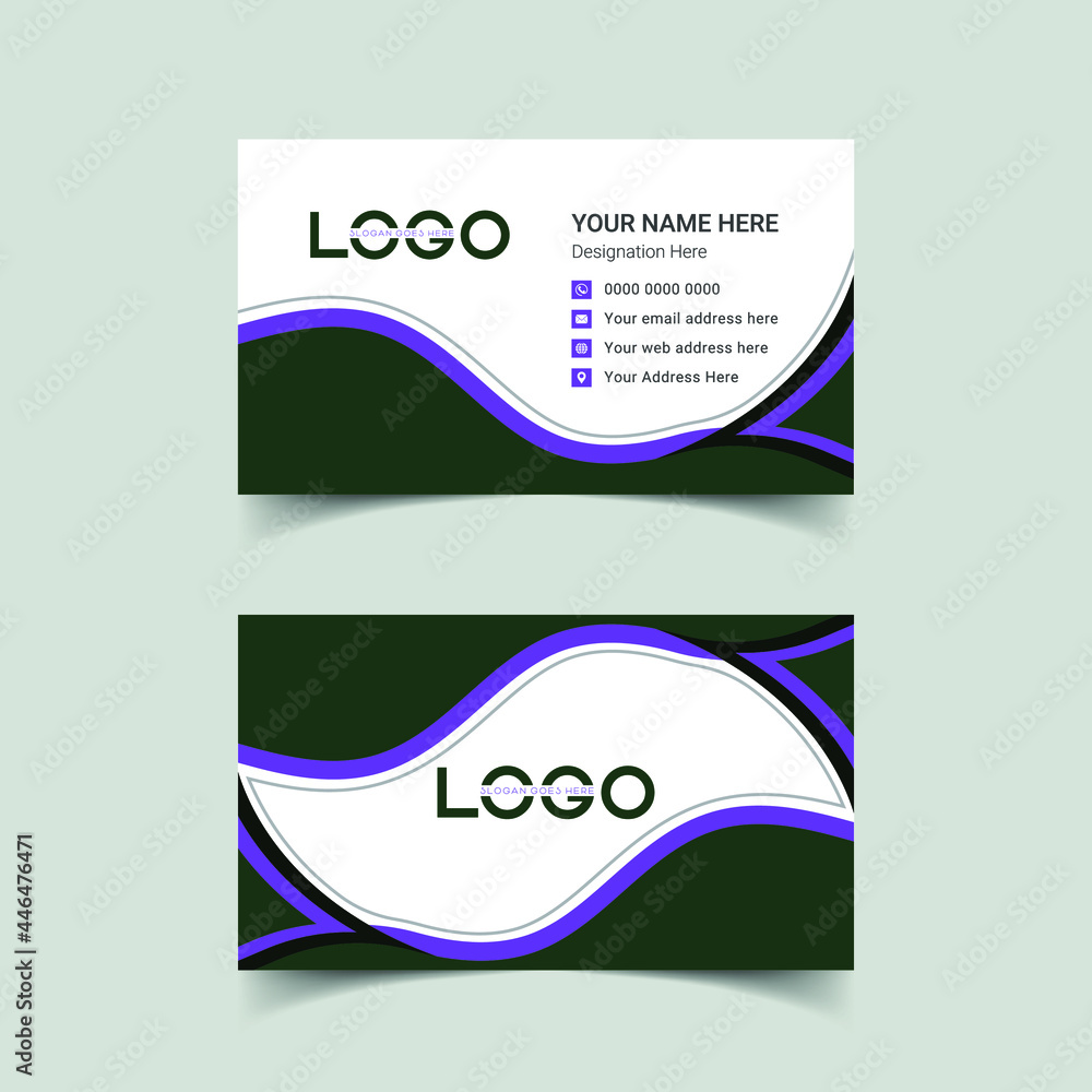 Vector Modern Creative and Clean Business Card Template, professional creative dark business card, luxury style business card purple, purple sky, colors template, abstract creative business card