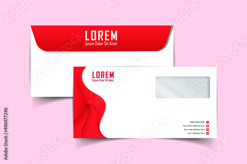 Envelope vector design. digital hand drawn. Paper envelope set isolated on white background, vector illustration. Stationery Template Design Kit.
