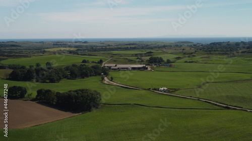 Drone shot of farm fields