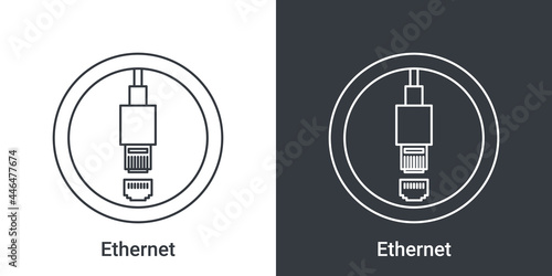 Ethernet port icon. Computer connectors signs. Connectors icon. Vector illustration