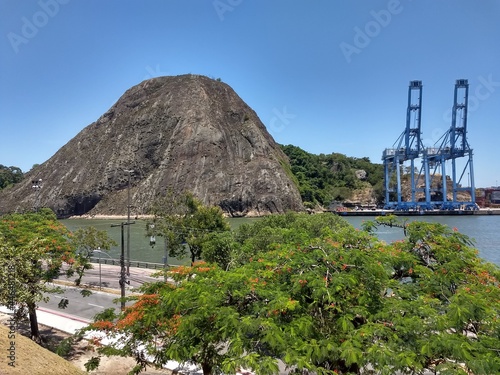 baia de Vitória, porto de capuaba vila velha, pedra morro penedo, Espirito Santo Brasil photo